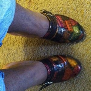 Clog with heel not sure what inch multi color