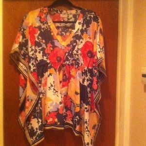 Pastel-floral print blouse