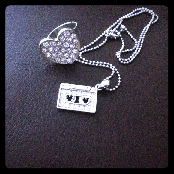 Heart ring + cassette necklace