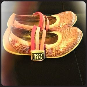 Girls Michael Kors pink sequin shoes