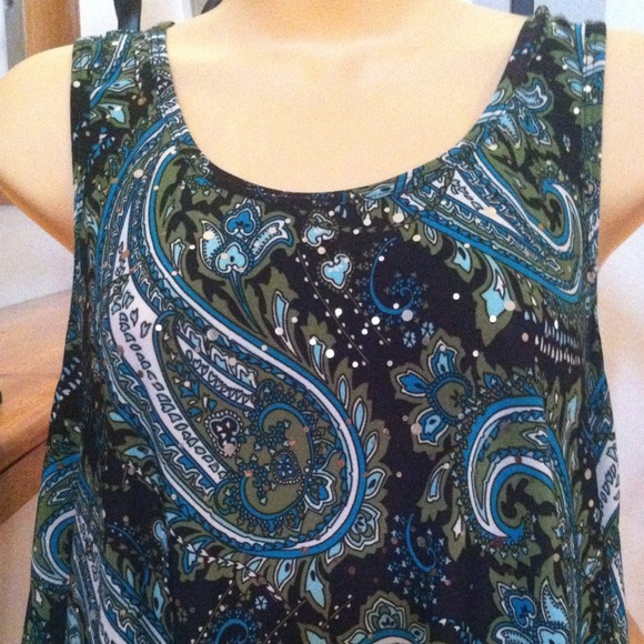 SOLD💚💙Paisley Turquiose Summer Top - Picture 3 of 3