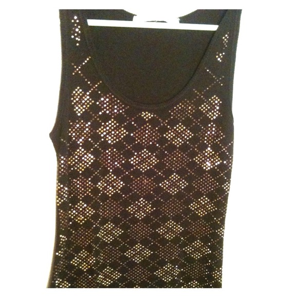 *SOLD* Brown & gold argyle tank top