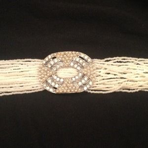 White, beaded choker