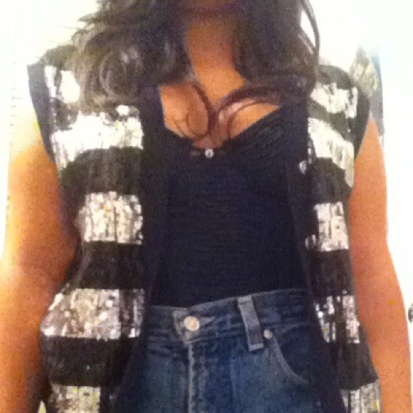 Sequin silver cardigan - Picture 2 of 4