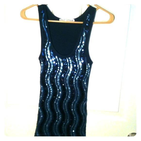 *SOLD* Blue & Silver Sequin Tank Top.