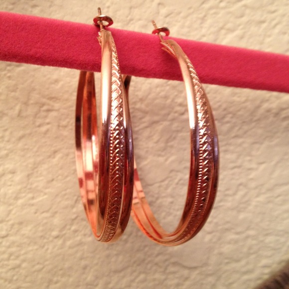 Rose gold hoops