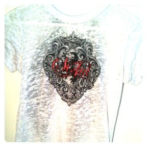 **2 Day Sale** White Sinful c-thru shirt.