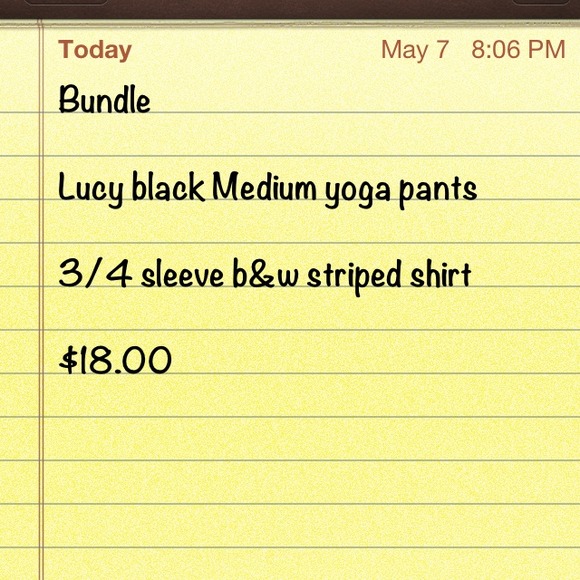 Bundle Lucy yoga and striped shirt.