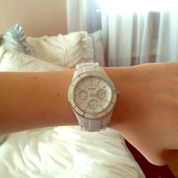 White Fossil Watch