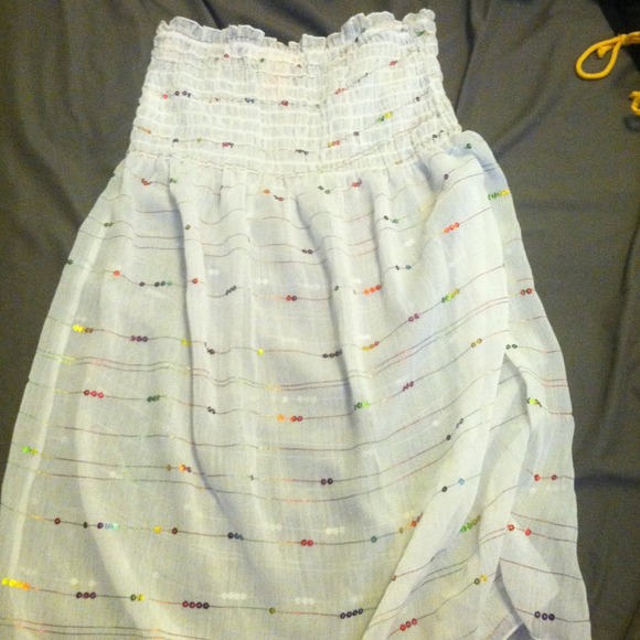 White see through beach dress.