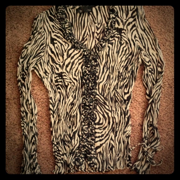 Zebra print sheer blouse