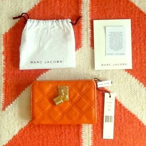 Marc Jacobs orange quilted wallet