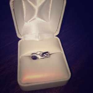 Infinity crystal ring