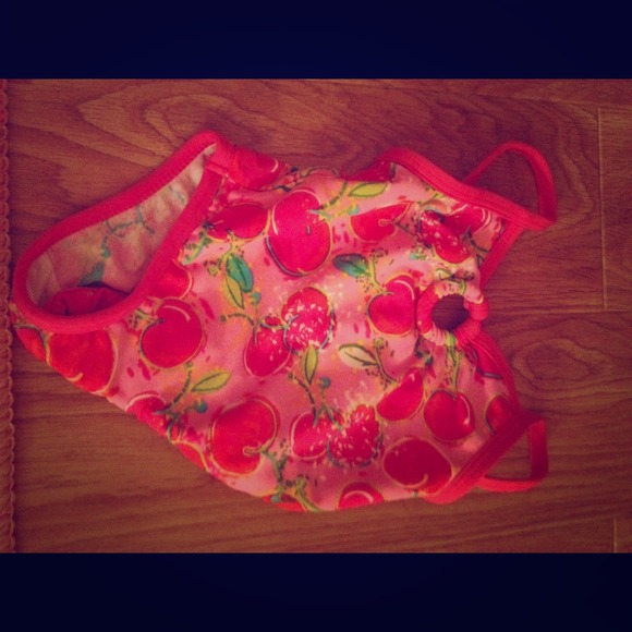 Baby girl bathing suit with matching hat