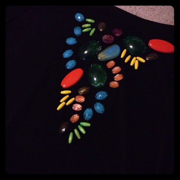 Black beautifully beaded tunic