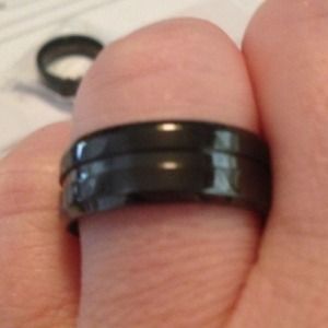 Men's tungsten wedding band.