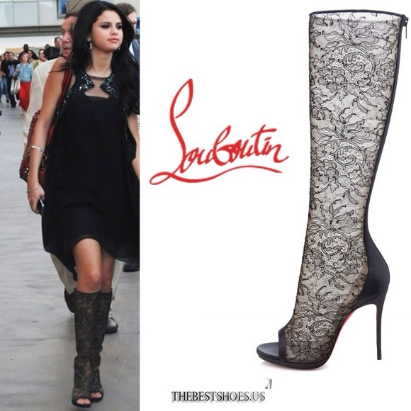 ✂Price cut✂Satin and lace high heeled boots