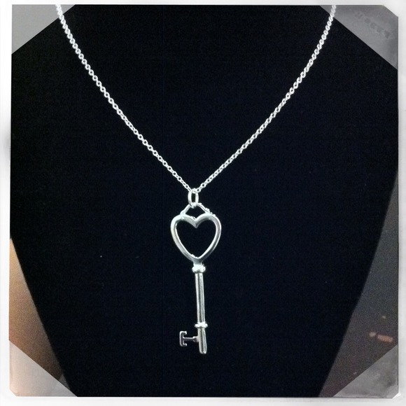 Silver Key Heart Necklace