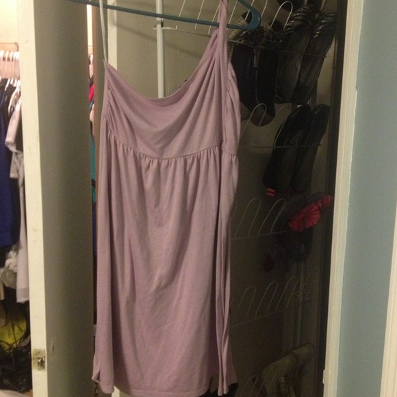 One shoulder lavender dress