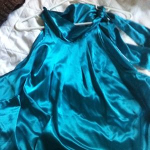 Turquoise satin halter