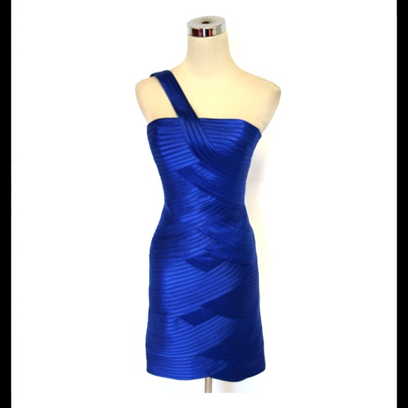 BCBG blue sapphire one strap cocktail dress