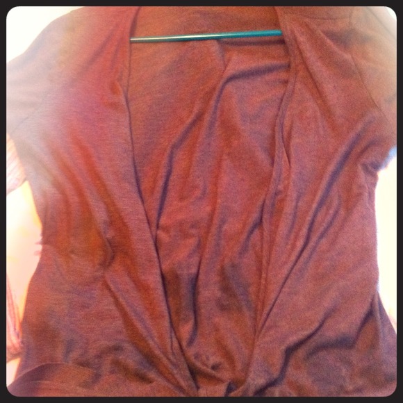 Brown tie front sweater