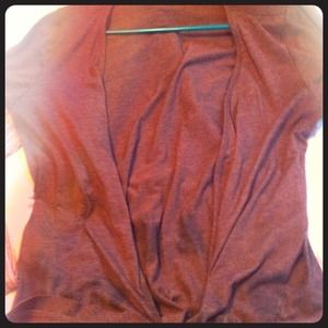 Brown tie front sweater