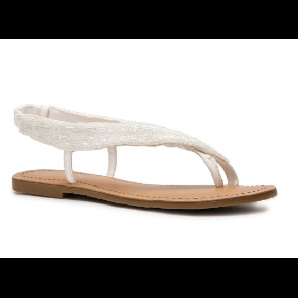 Jessica Simpson Shoes - Jessica Simpson white bead sandles size 6.5 NWOT