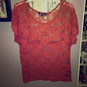 Sheer, Floral Red Top *bundle