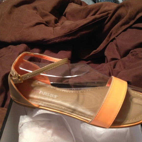 Bright almost neon orange sandals