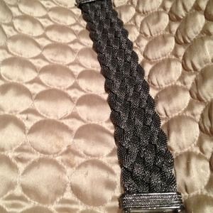 Gun metal silver magnet mesh bracelet