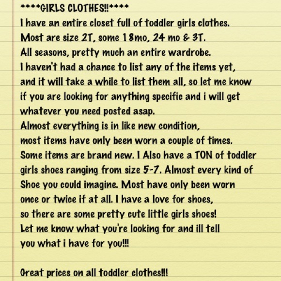 Toddler girls clothes!!!