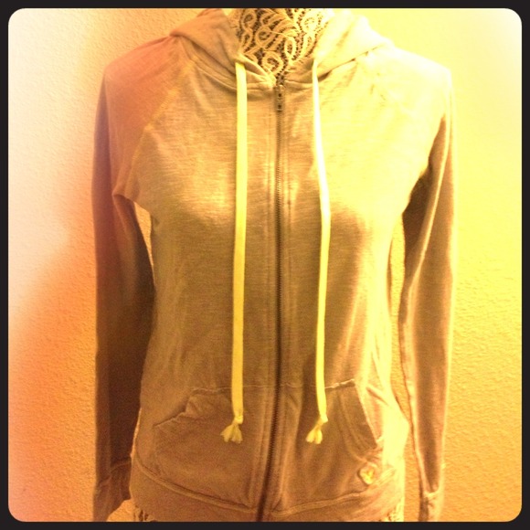 Grey jacket with green accents