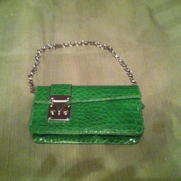 Snake skin clutch handbag