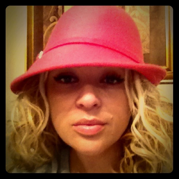 Pink stylish fedora
