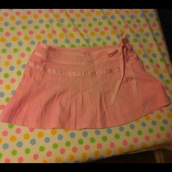 Pink mini skirt