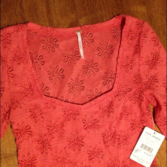 **SOLD**Free People Coral Eyelet Design