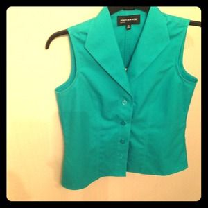 Fitted teal collar shirt
