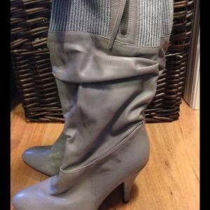 Gray zipper boots