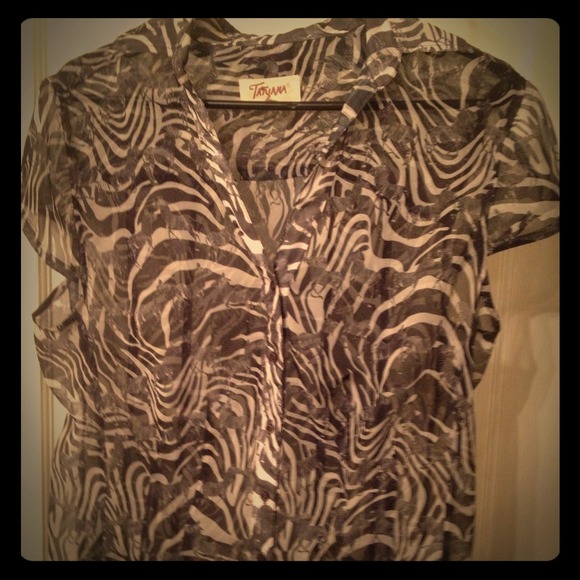 SOLD IN BUNDLE! Zebra Print, Sheer button-up shirt