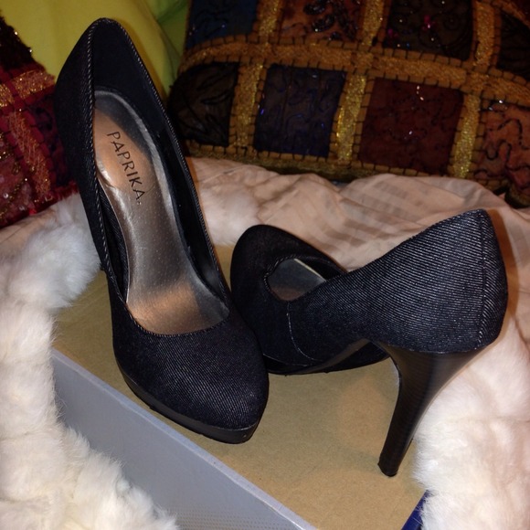 Paprika black denim platform