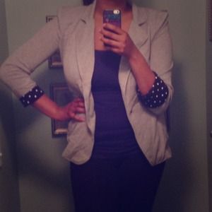 Gray jersey material blazer