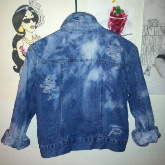 Distressed, bleached denim jacket - Picture 2 of 3