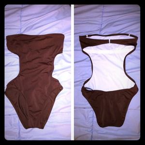 Brown One Piece Swim Suit