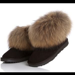 Super cute fox fur short boots