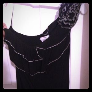 Black/Silver Ruffle Top