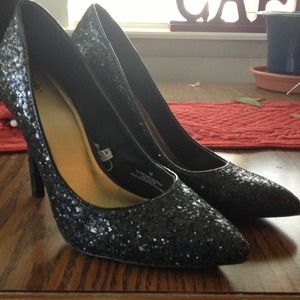 Black sparkly heels