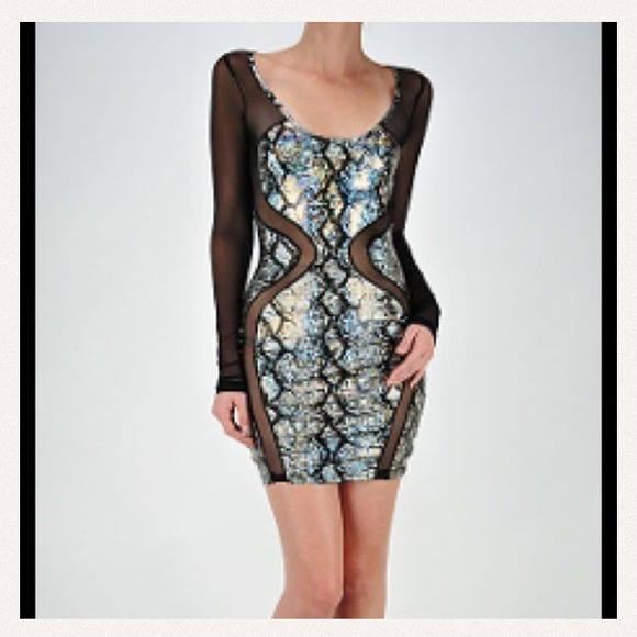 Snake print sheer dress