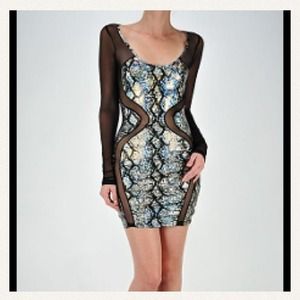 Snake print sheer dress