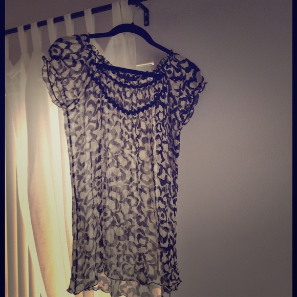gorgeous black and white sheer top